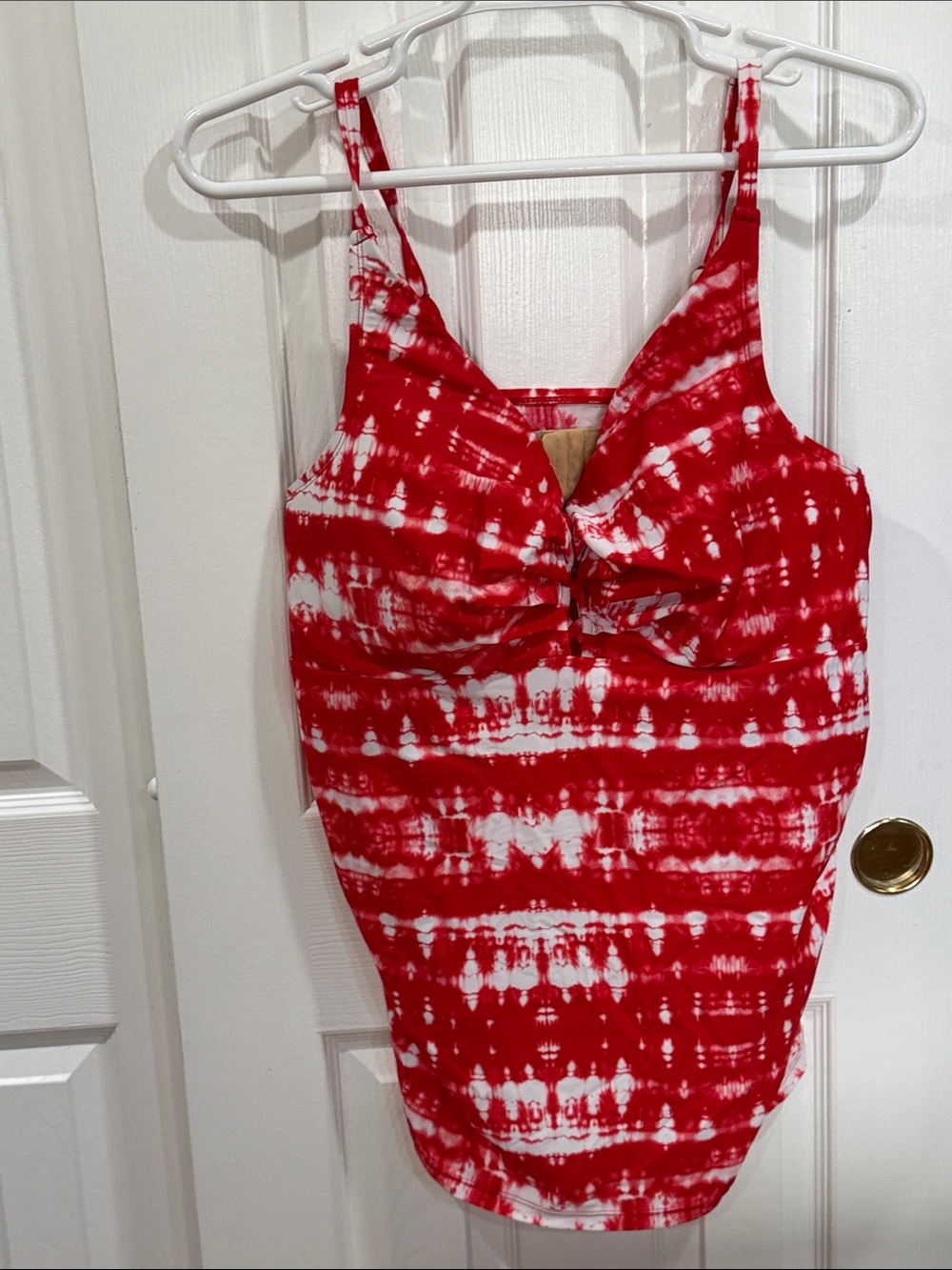 Lane Bryant Red & White Tankini Top size 44DD